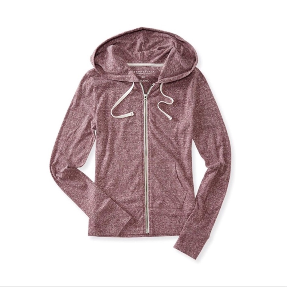 Heathered Fz Hoodie Sweatshirt M